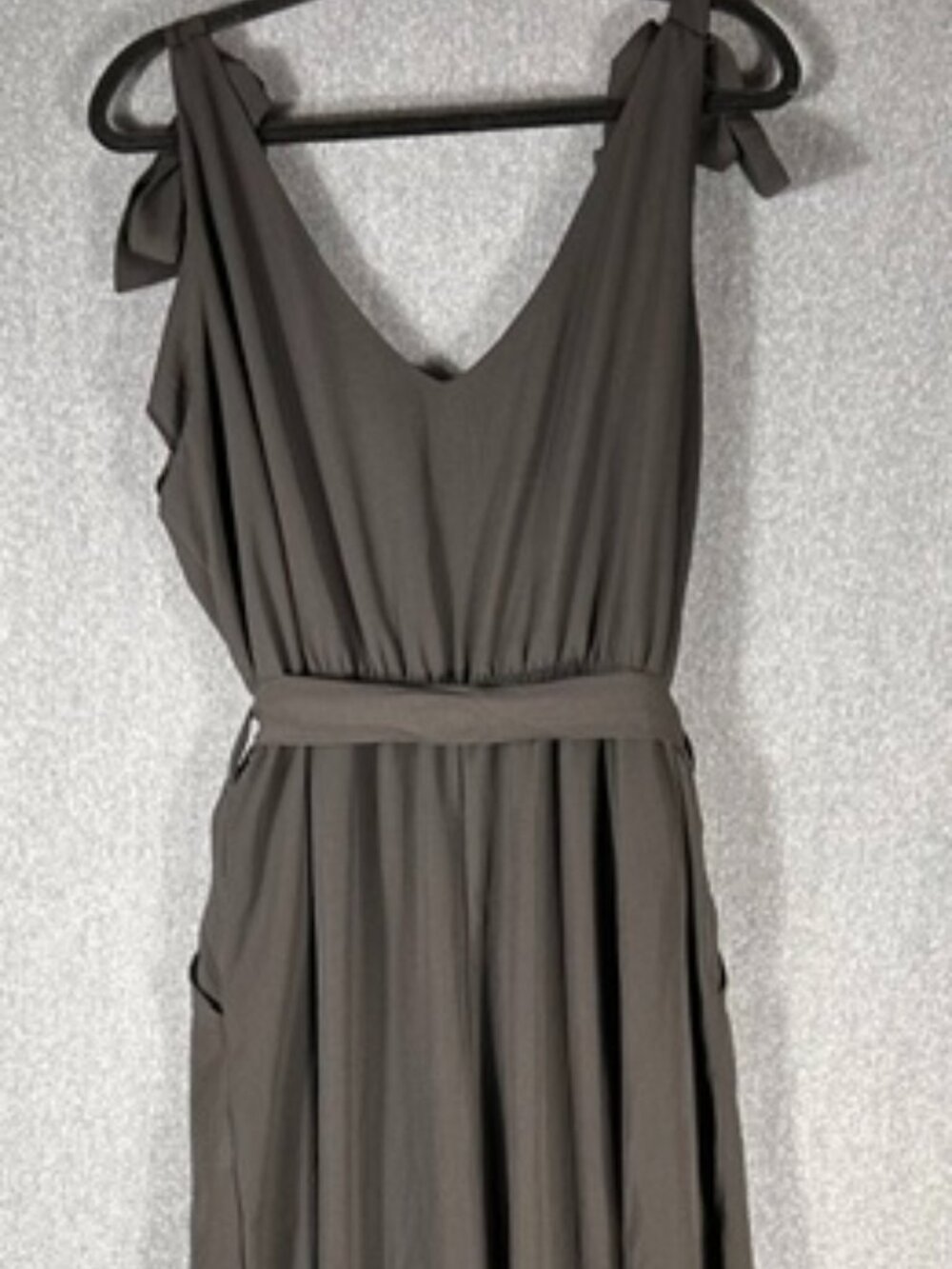 Belongsci Jumpsuit/Romper Womens Sz XXL Black Sleeveless V-Neck Pockets NWT